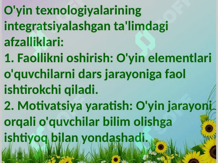 Integratsiyalashgan ta'limda o`yin texnologiyalari 3