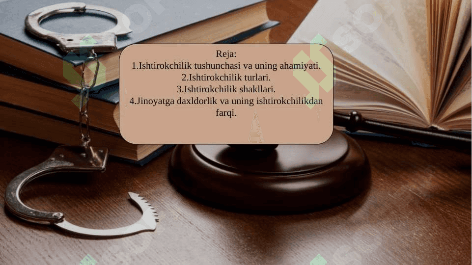 Jinoyatda ishtirokchilik turlari va ularning o’ziga xos belgilari 2