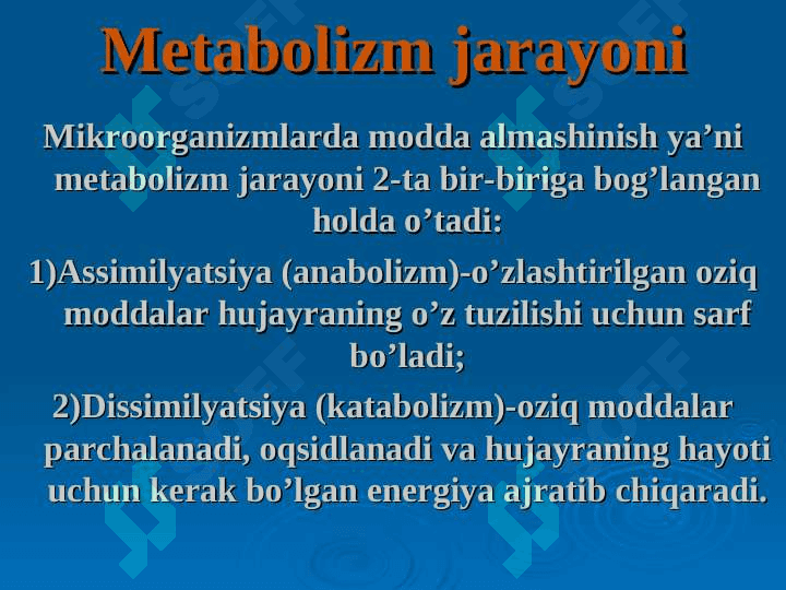 Bakteriyalar fiziologiyasi. 2