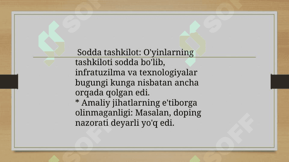 Olimpiya o‘yinlarining xususiyatlari (1896 - hozirgi davrgacha). 3