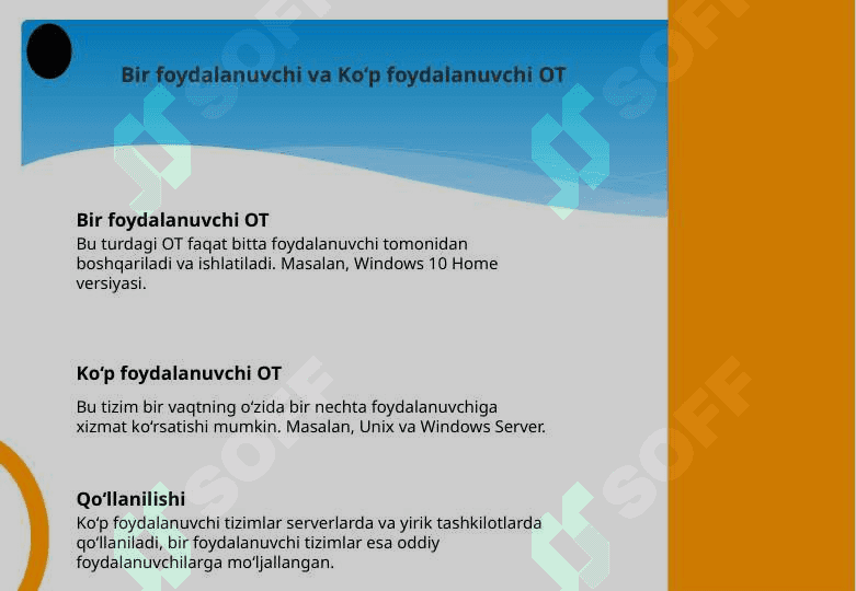 Operatsion Tizim turlari va Windows OT 4