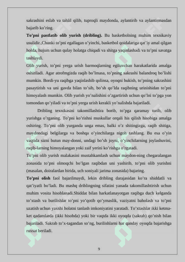 Basketbol o’yinida o’yinchilarni hujumdagi xamkorligi 8
