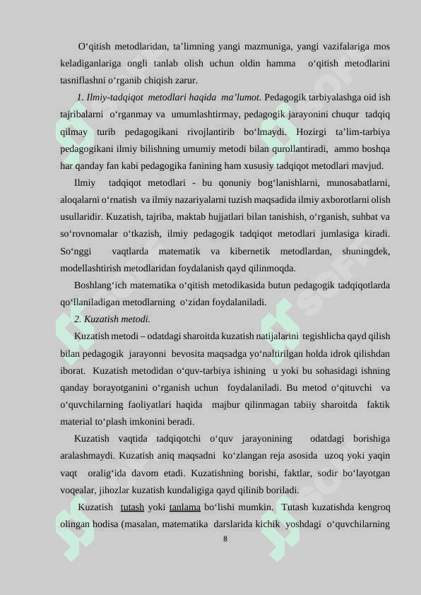 Muammoli metod.(kurs ishi) 8