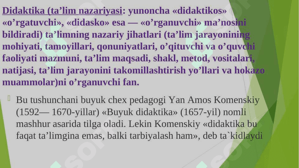 DIDAKTIKA TA’LIM NAZARIYASINING MOHIYATI 8