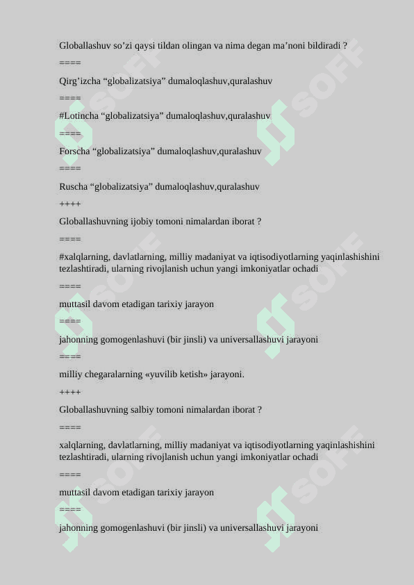 Mediasavodxonlik test savollar javoblari bilan birga 6