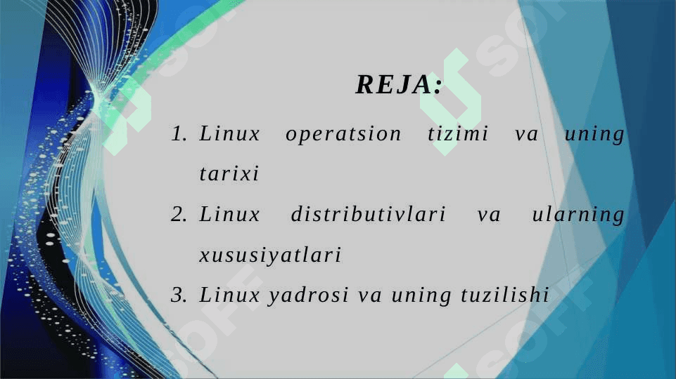 Linux operatsion tizimi va uning distributivlari. Linux yadrosi 2