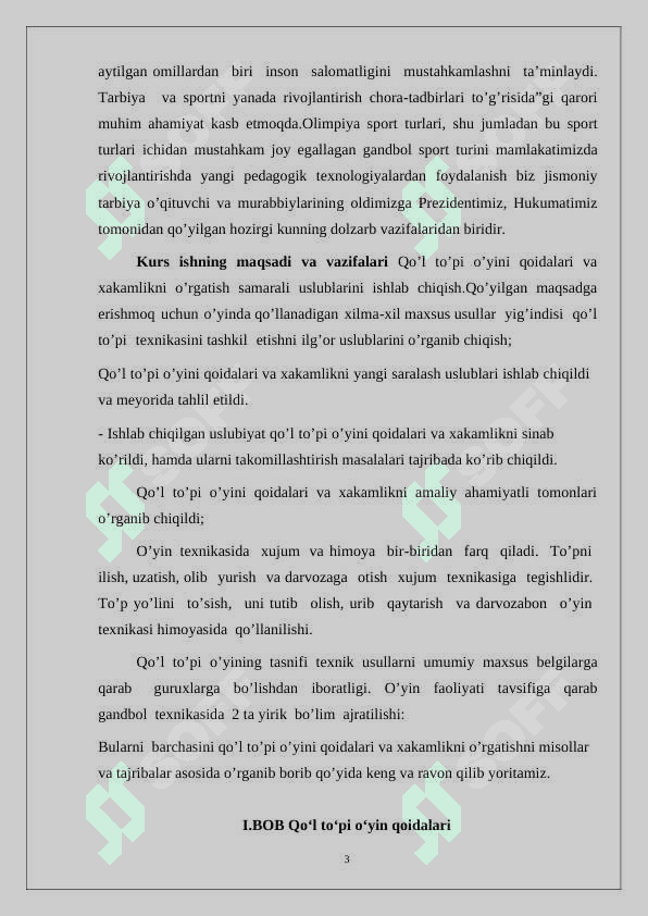 Qo'l  to'pi o'yin qoidalari 3