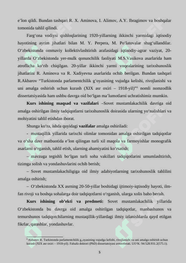 O‘rtа Оsiyo tаriхining sovet mustаmlаkаchiligi dаvri tarixshunosligi 5