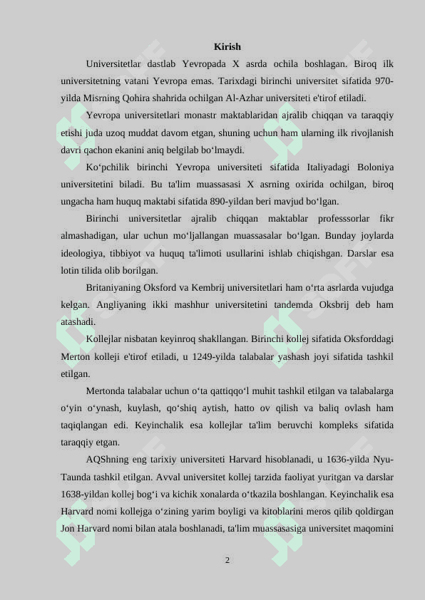 Oksford universiteti tarixi va bugungi kundagi faoliyati 2