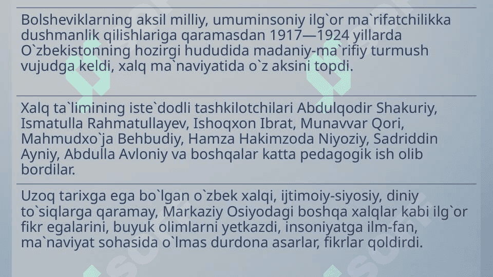 1920-yillarda O'zbekistonda maorif va madaniyat sohasidagi islohotlar 6