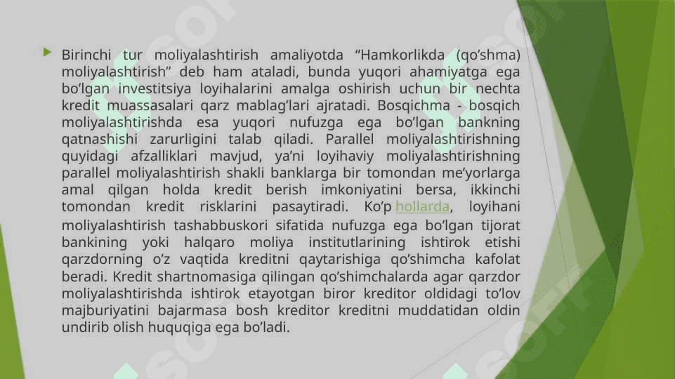 Investitsiyalarni loyihaviy moliyalashtirish 4