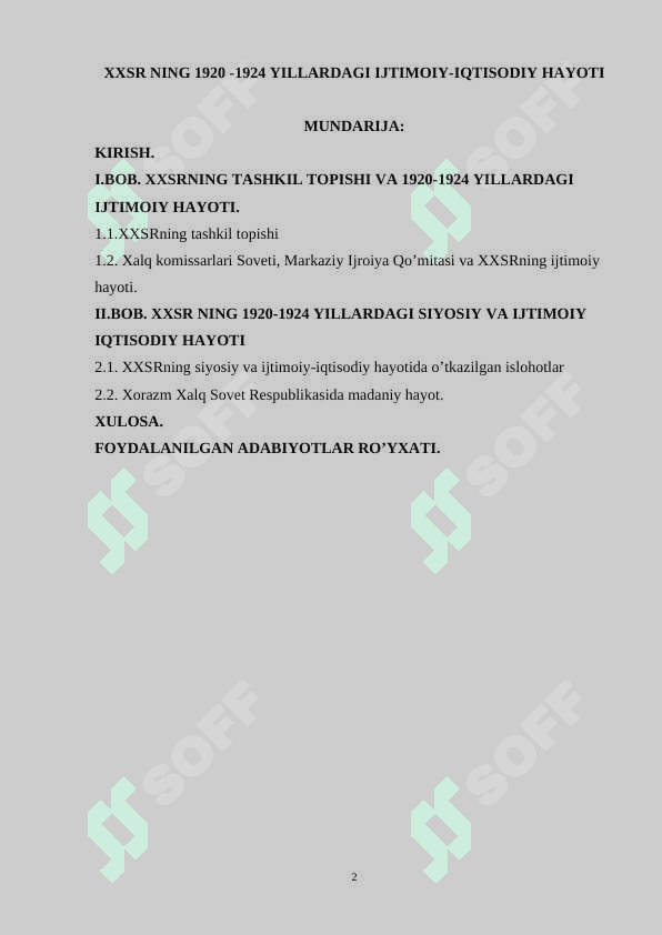 XXSR NING 1920 -1924 YILLARDAGI IJTIMOIY-IQTISODIY HAYOTI 2