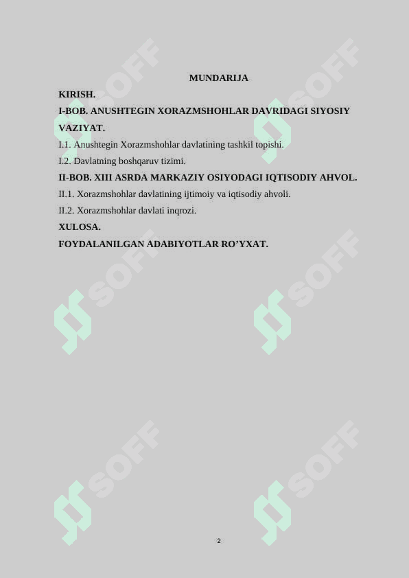 XIII-ASR BOSHLARIDA XORAZMSHOHLAR DAVLATINING SIYOSIY AHVOLI 2