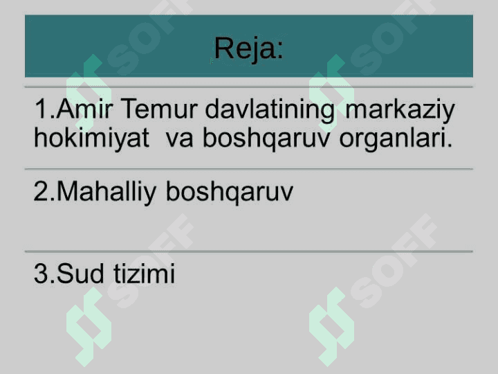 Amir temur davlatining boshqaruvi 2