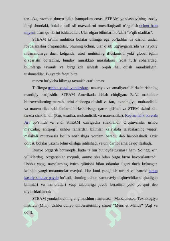 STEAM TA’LIMINING RIVOJLANISH TARIXI 2
