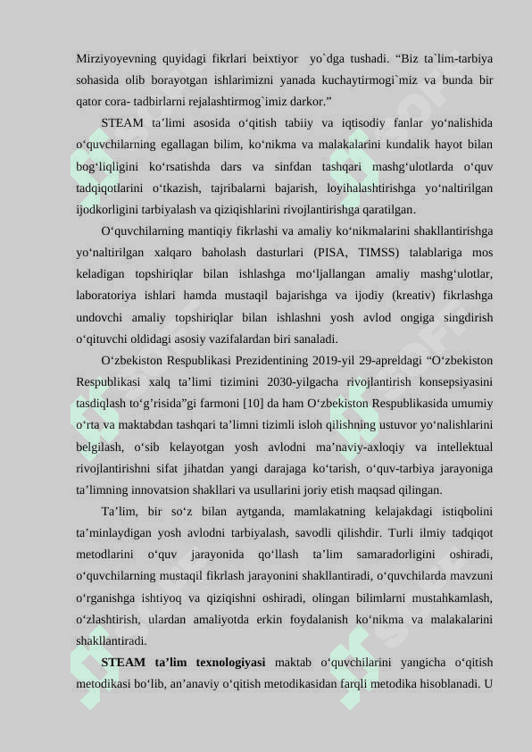 DUNYO TA’LIM TIZIMIDA STEAM KONSEPSIYASI 2