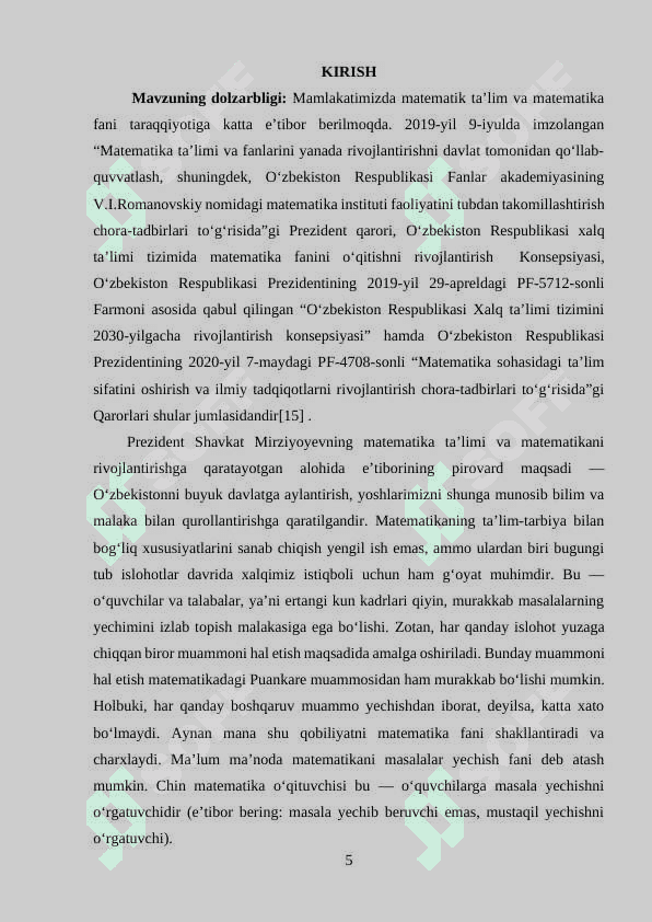 ALGEBR DARSLARIDA O‘QUVCHILRDA FANGA OID KOMPETENSIYALARNI SHAKLLANTIRISH USULLARI 5