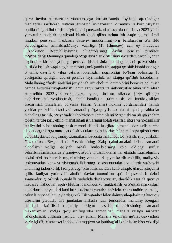 2022-2026  MO’LJALLANGAN  YANGI  TARAQQIYOT  STRATEGIYASI 5