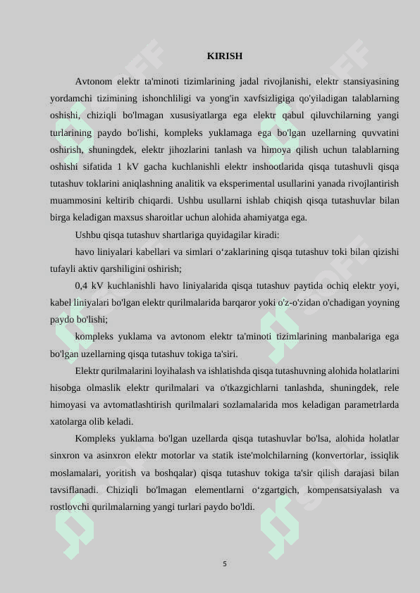 1 KV GACHA BO’LGAN ELEKTR QURILMALARIDA QISQA TUTASHUVNI HISOBLASH USULLAR 4