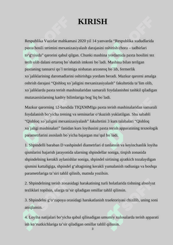 Vertikal shpindelli paxta terish aparati parametrlari boyicha asoslash 3