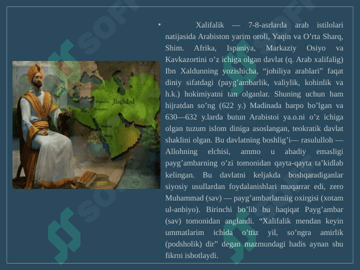 Arab xalifaligining tashkil topishi va Movorounnahrning istilo qilinishi 6