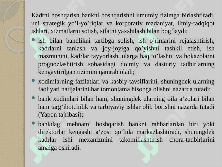 Tijorat banklarida kadrlarni tanlash jarayonini rivojlantirish yo’llari 6