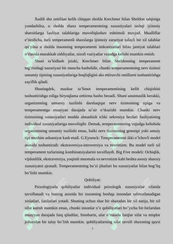 Temperament  va qobilyatning o’zaro bog’liqligi 7
