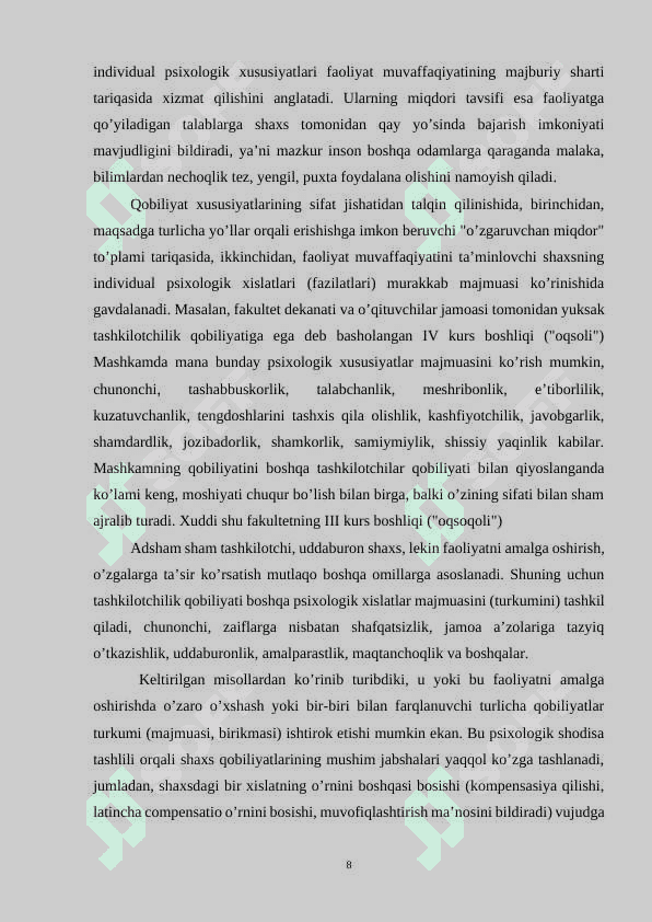 Temperament  va qobilyatning o’zaro bog’liqligi 8