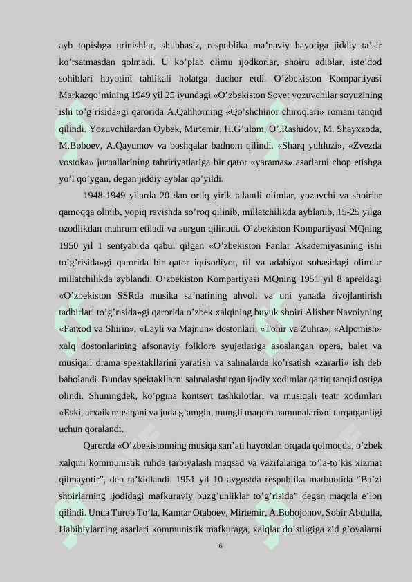 XX asrning 60-80 yillarida O’zbekiston sssrda fan va madaniyat 6