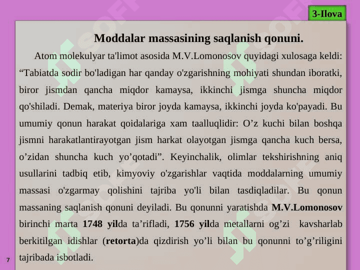 KIMYONING ASOSIY TUSHUNCHA VA QONUNLARI 7