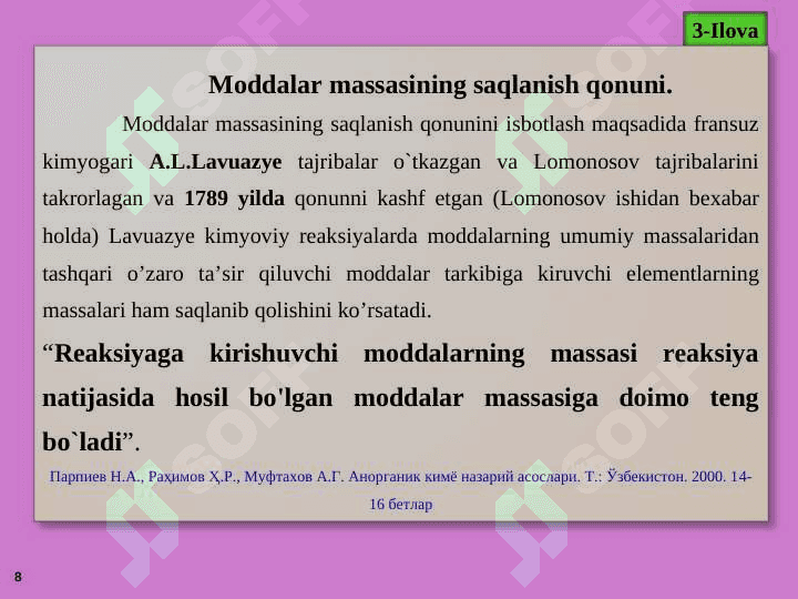 KIMYONING ASOSIY TUSHUNCHA VA QONUNLARI 8