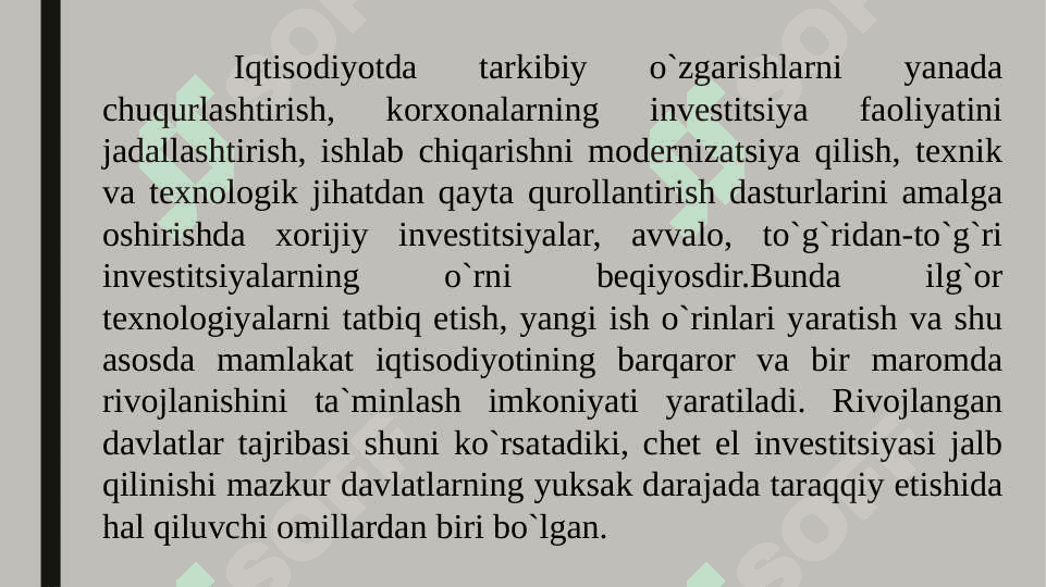 Xorijiy investitsiyalarni tartibga solish (O'zbekiston) 3