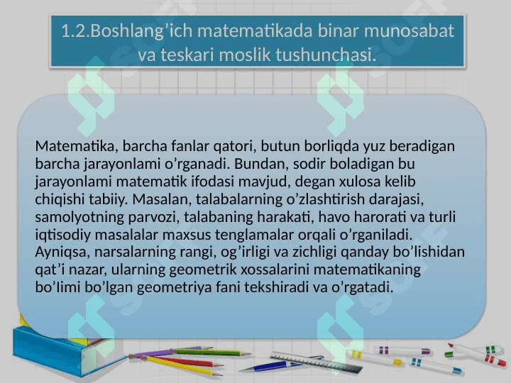 BOSHLANG’ICH SINFLARDA MOSLIK TUSHUNCHASINI SHAKLLANTRISH YO’LLARI. 8