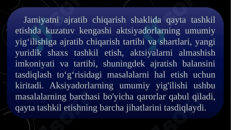 Aksiyadorlik jamiyatlarini qayta tashkil etish va tugatish 8
