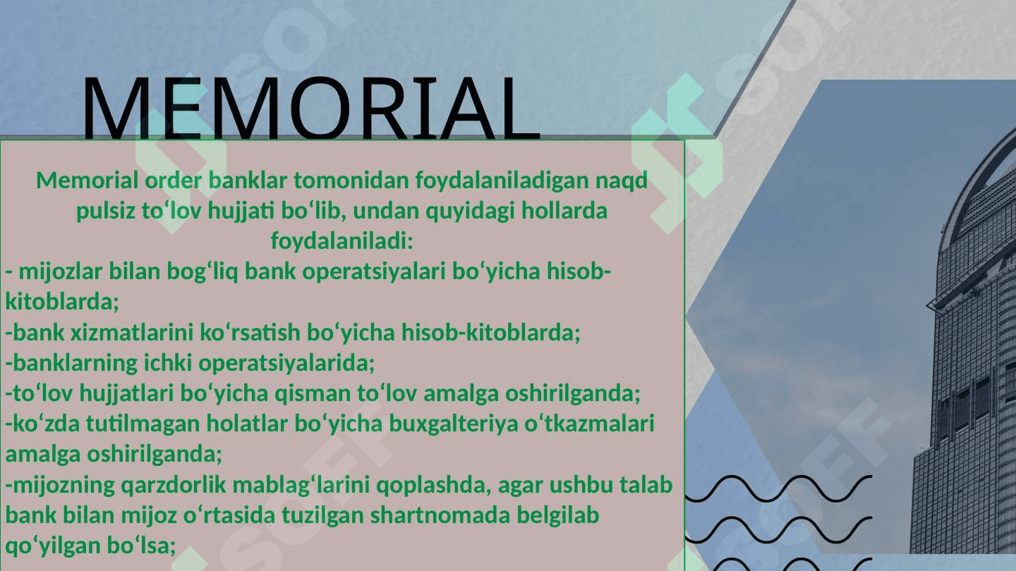 Tijorat banklarining naqd pulsiz hisob-kitob operatsiyalarini tashkil etish 1