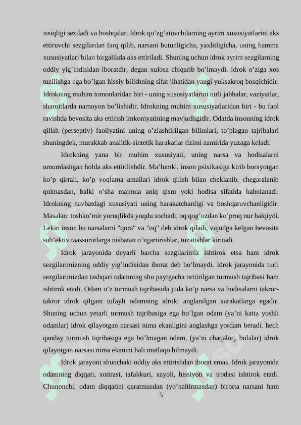 IDROK HAQIDA TUSHUNCHA VA UNING PSIXOFIZIOLOGIK ASOSI 5