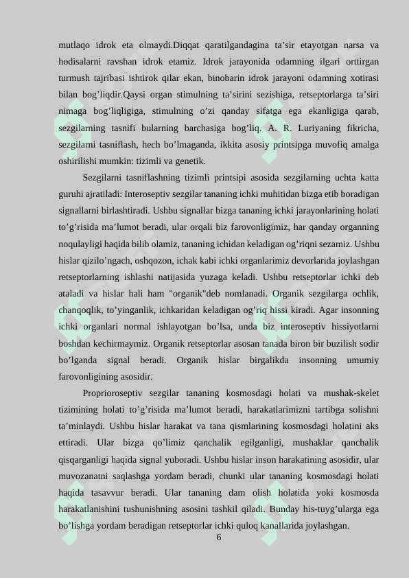 IDROK HAQIDA TUSHUNCHA VA UNING PSIXOFIZIOLOGIK ASOSI 6