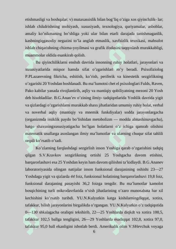 Yoshlik davri va uning o’ziga xos psixologik xususiyatlari 6