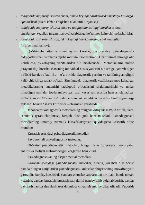 Diagnostik maʼlumotlarni tayyorlash va taqdim etish metodikasi 6