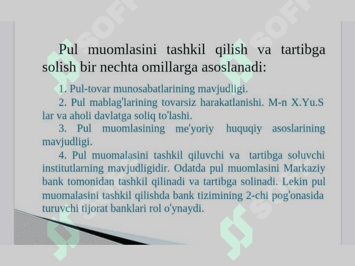 Pul muomilasi va pul massasi 4