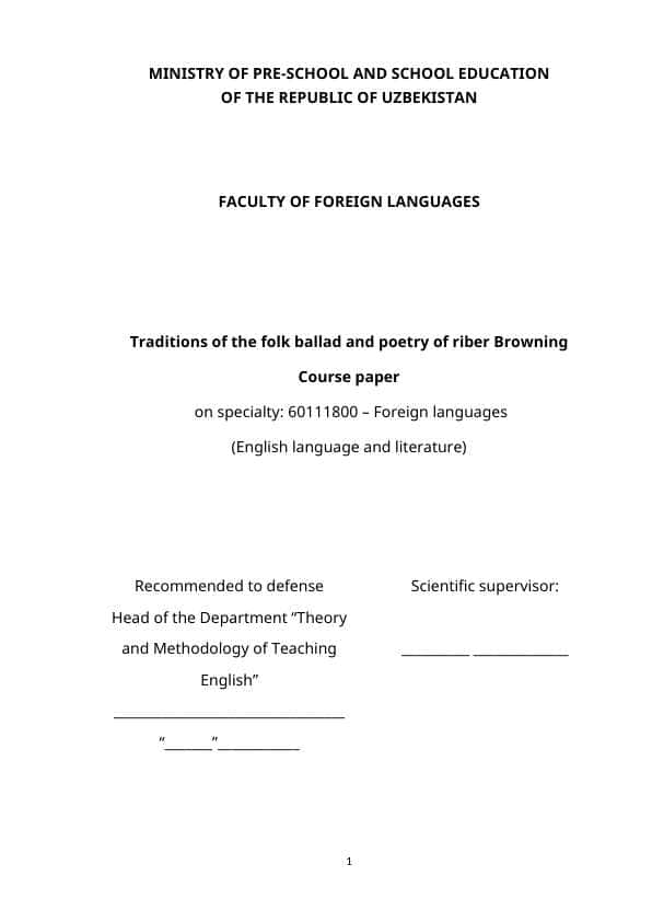 Traditions of the folk ballad and poetry of riber Browning