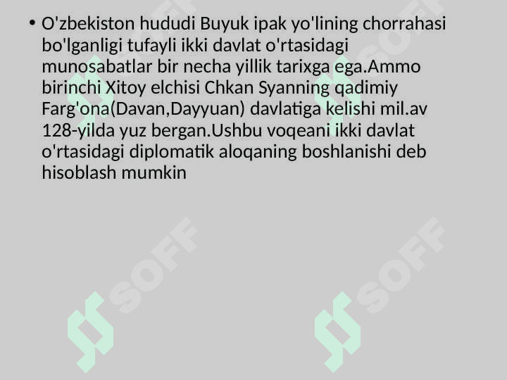 Özbekiston Xitoy munosabatlari 2
