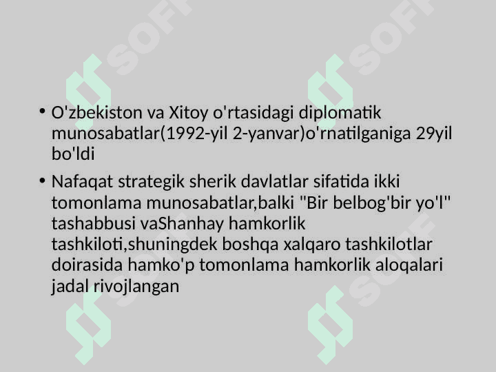 Özbekiston Xitoy munosabatlari 4