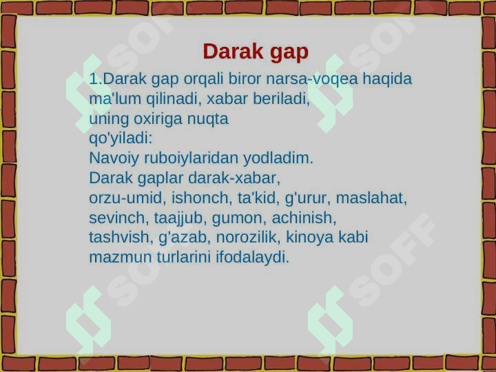 Gapning ifoda maqsadiga ko’ra turlari 5