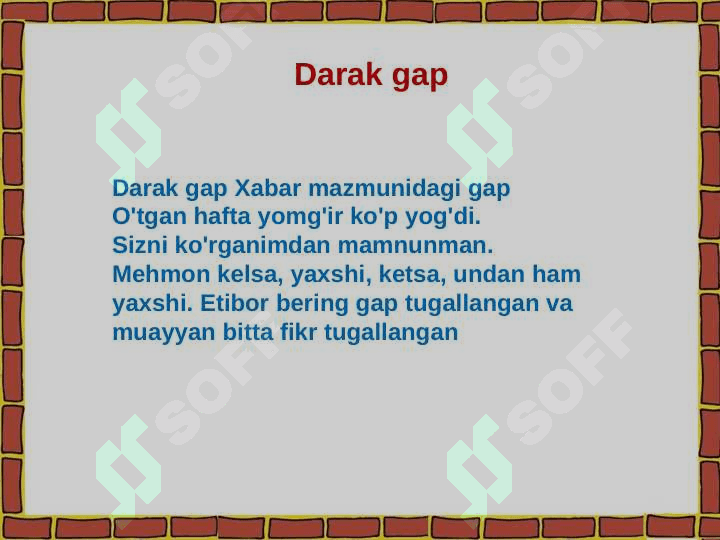 Gapning ifoda maqsadiga ko’ra turlari 6