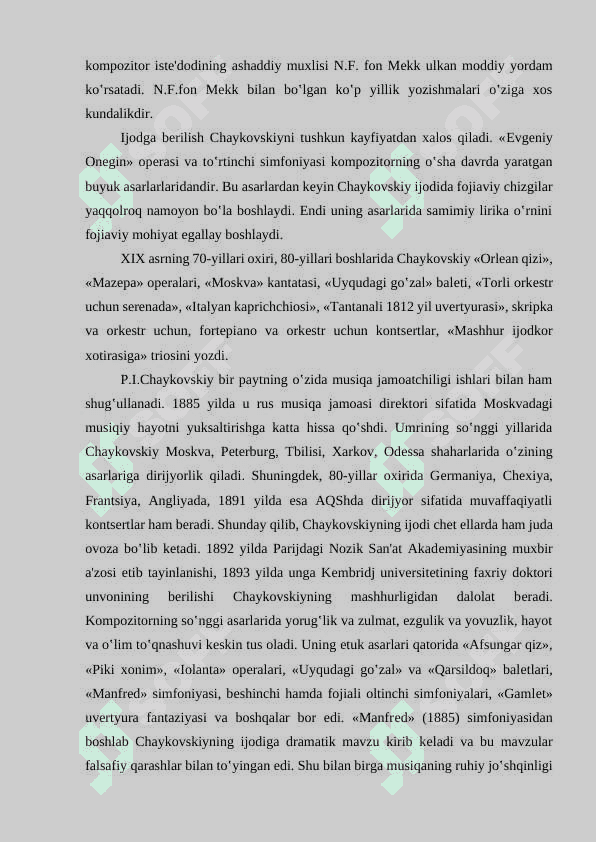 P.I.CHAYKOVSKIY SIMFONIK VA OPERA IJODI 8