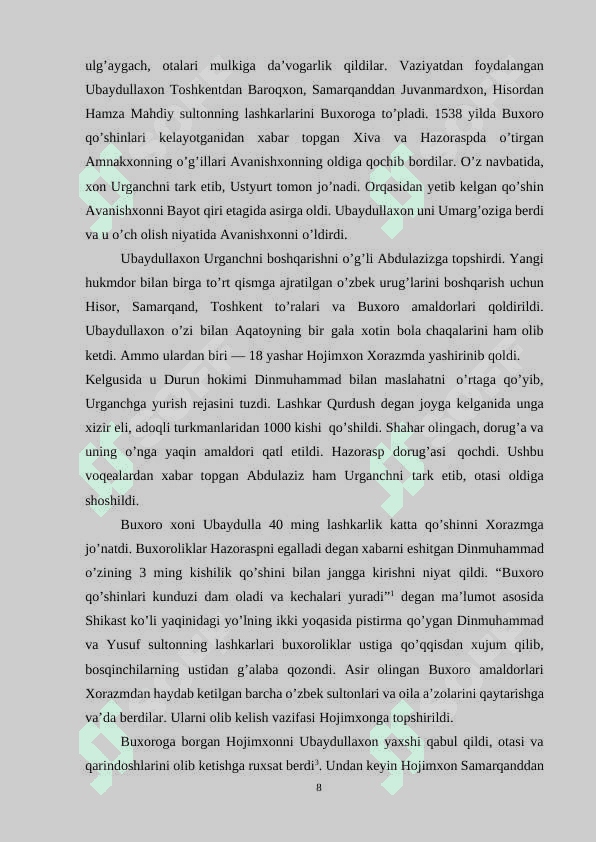 Shayboniylar davrida Xiva xonligi davlat boshqaruvi tarixi 8