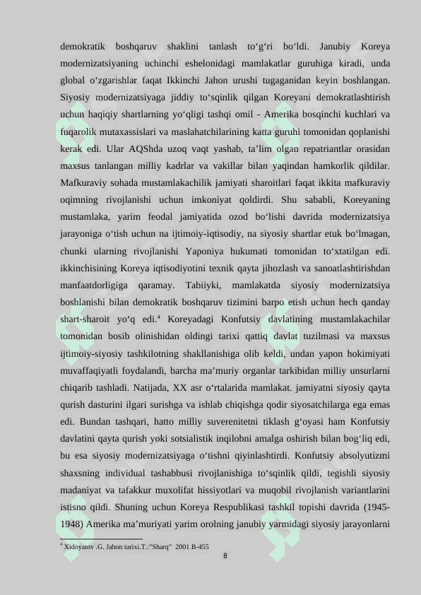 XX asr oxiri-XXI asr boshlarida Janubiy Koreya Respublikasi 8