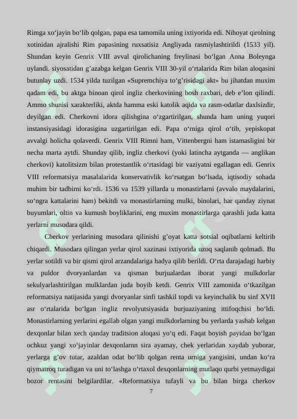 XVI ASR ANGLIYA TARIXI MANBASHUNOSLIGI 7