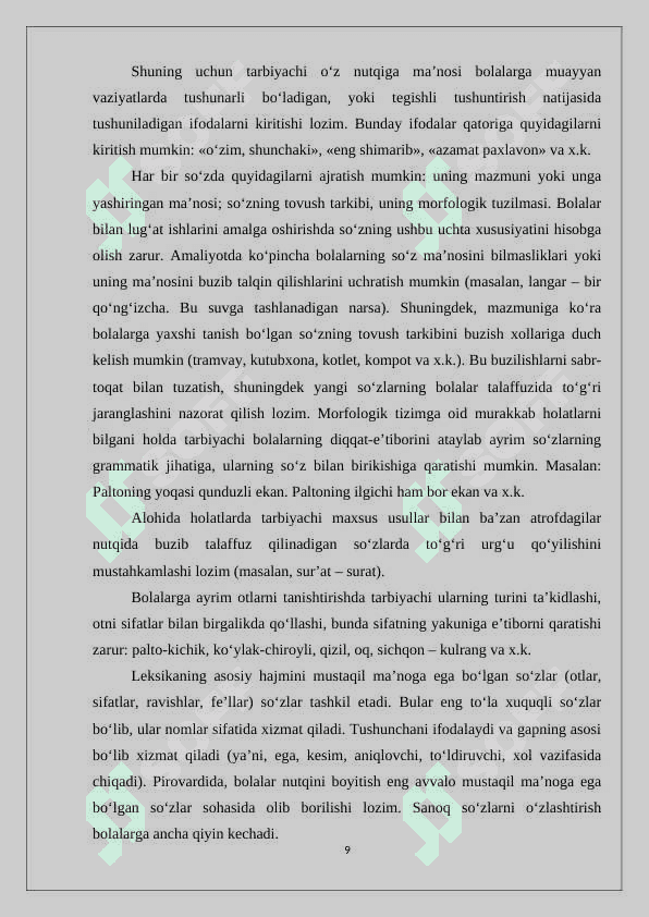 Maktabgacha ta’lim tashkilotlarida lugat ishining vazifalari va mazmuni 8